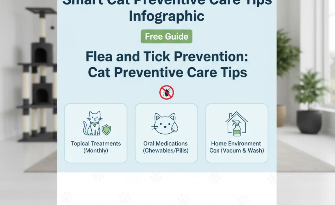 Flea and Tick Prevention: Cat Preventive Care Tips Infographic