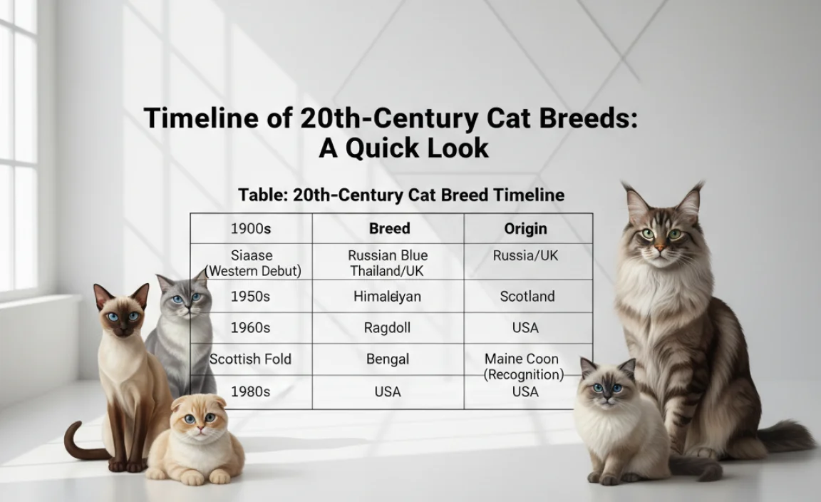 Table: 20th-Century Cat Breed Timeline